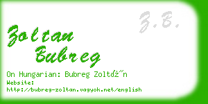 zoltan bubreg business card